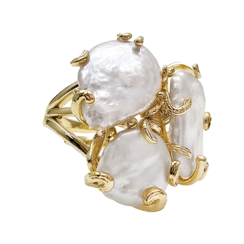 Thumbnail of Freshwater Pearls Statement Adjustable Ring image