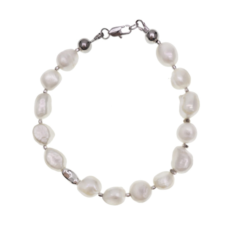 Thumbnail of Freshwater Pearls With Sterling Silver Men's Bracelet image