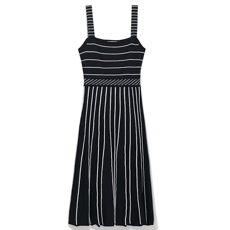 Peraluna Freya Knit Summer Dress - Grey/white