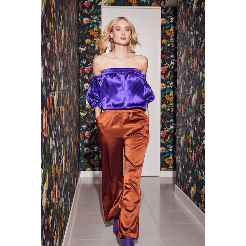 Thumbnail of Off The Shoulder Top In Purple image
