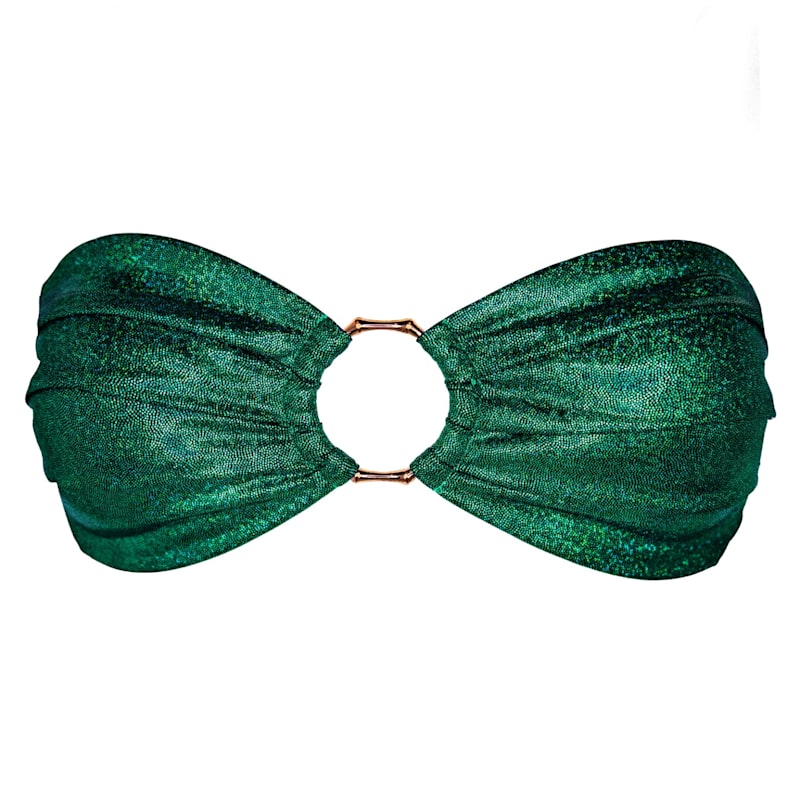 Thumbnail of Frida Bandeau Bikini Top - Glitter Green image