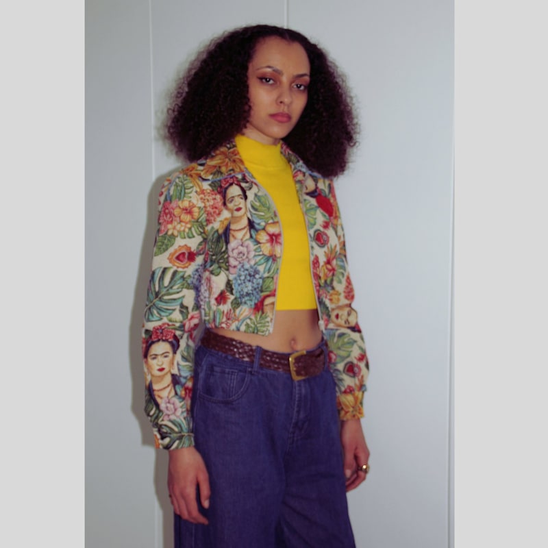 Thumbnail of Frida Tapestry Cropped Upcycled Jacket image