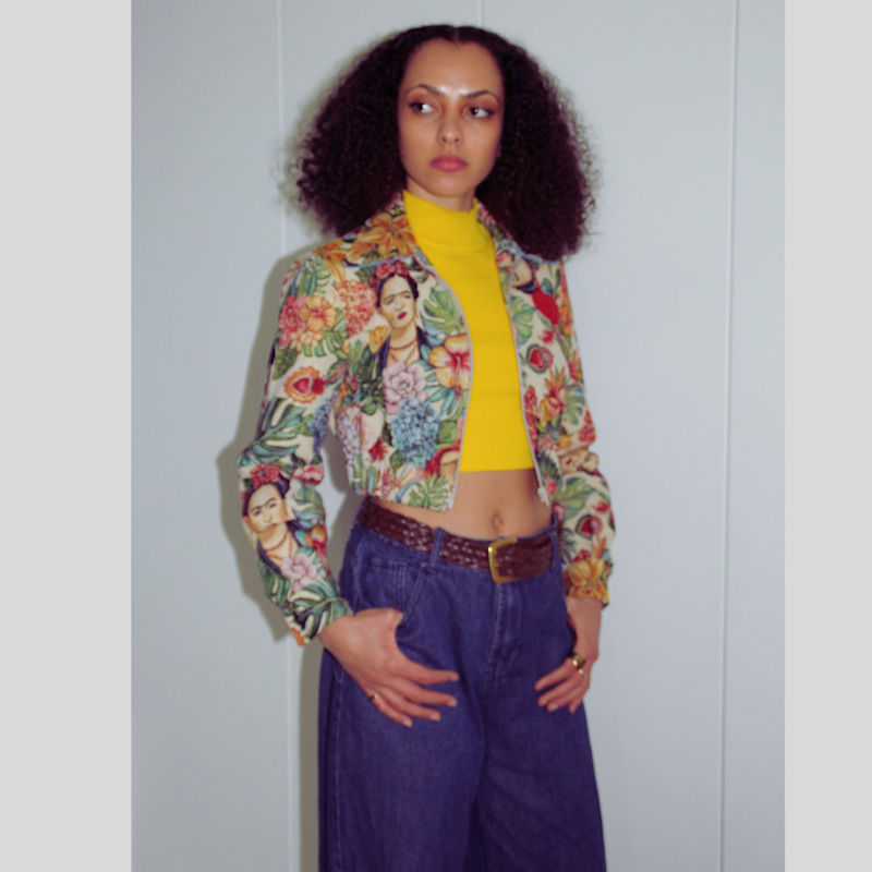 Thumbnail of Frida Tapestry Cropped Upcycled Jacket image