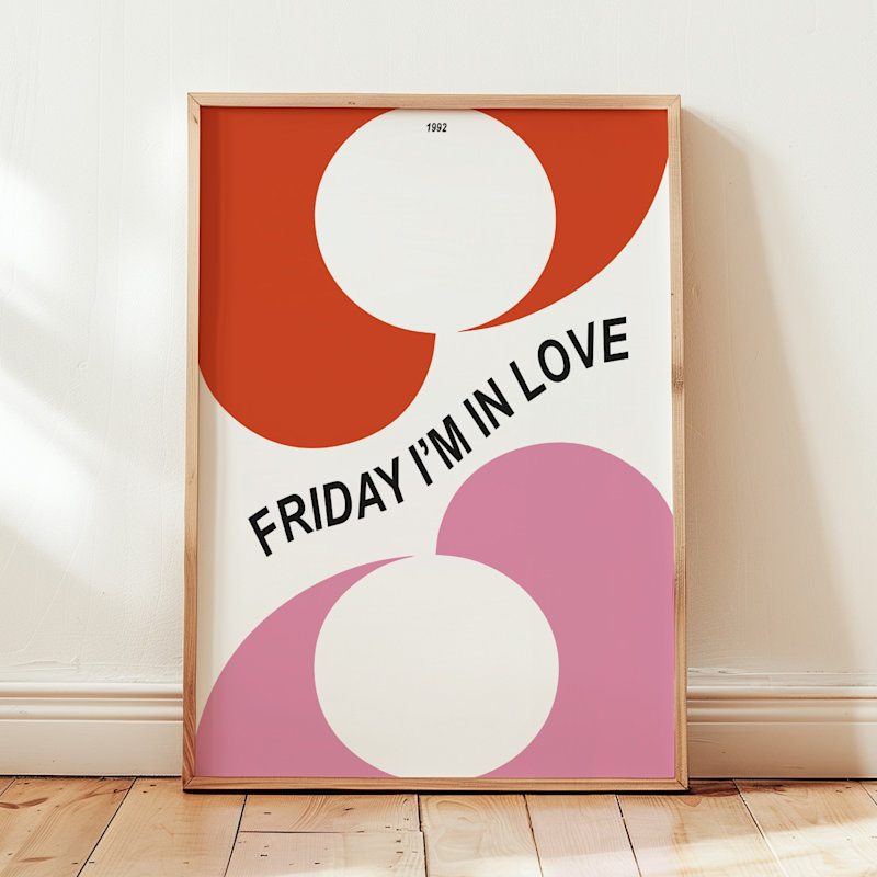 Thumbnail of Friday I'm In Love Music Inspired Giclée Art Print image