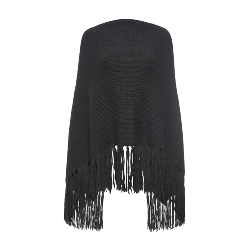 Thumbnail of Fringe Poncho - Black image