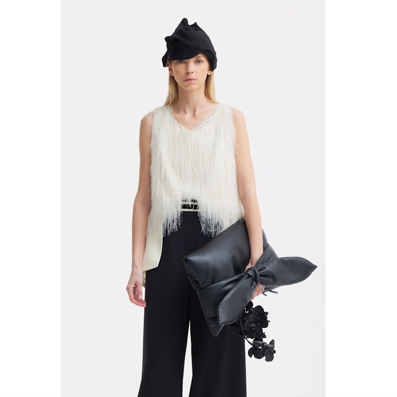 Thumbnail of Fringe Sleeveless Top – Ivory image