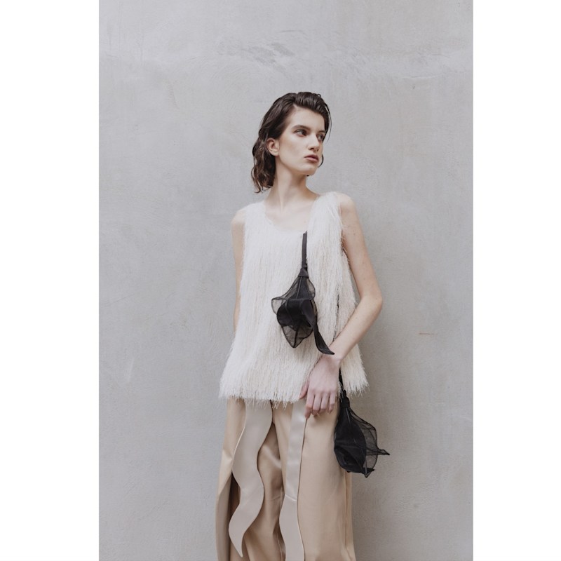 Thumbnail of Fringe Sleeveless Top – Ivory image