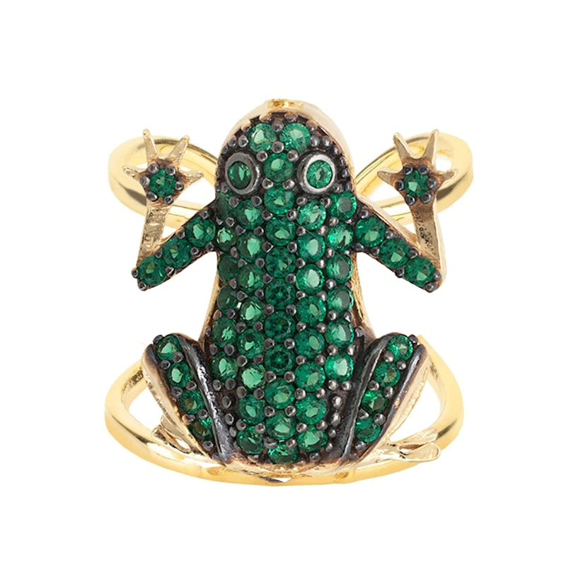Thumbnail of Frog Prince Cocktail Ring Adjustable Gold image