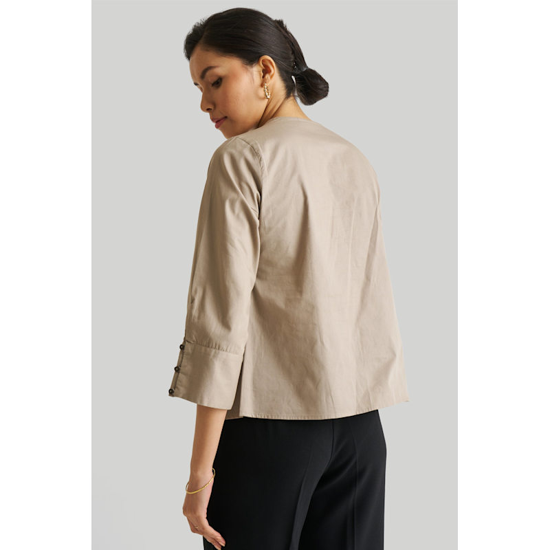 Thumbnail of Front Twist Ecru Cotton Top image