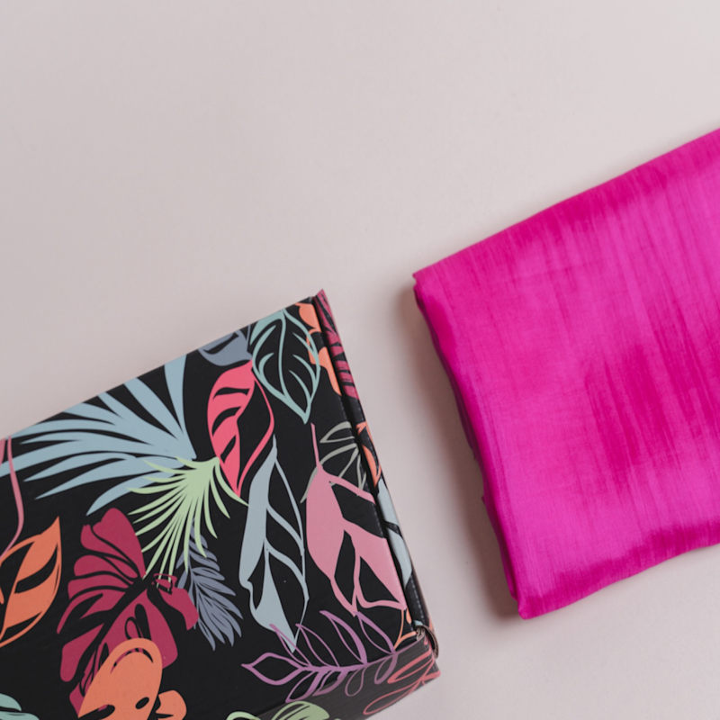 Thumbnail of Fuchsia Glow Habotai Silk Scarf – Wedding Silk Shawl Wrap image