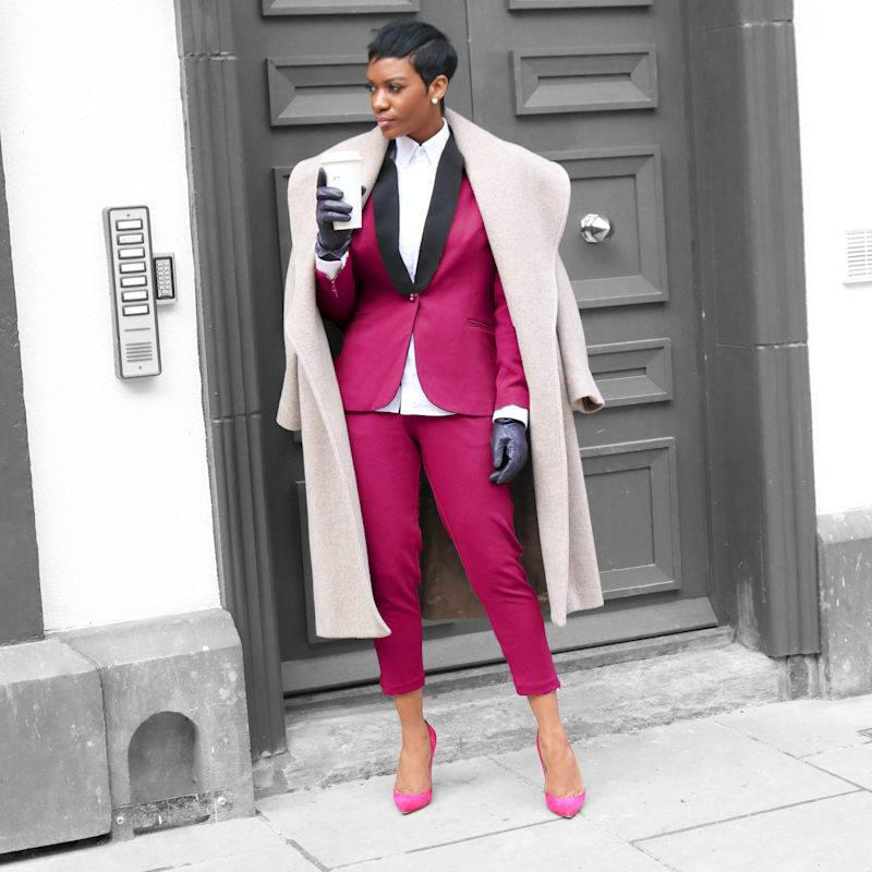 Thumbnail of Women’S Rebellious Stretch Blazer - Fuchsia Pink Purple image