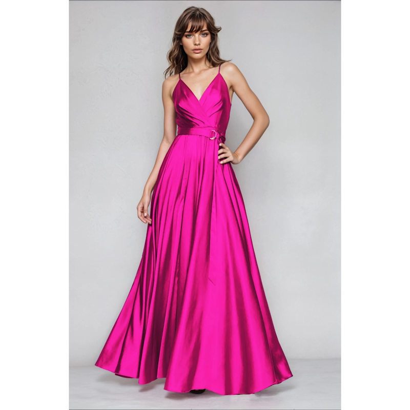 elegant fuchsia dresses Escala V-Neck Maxi Dress
