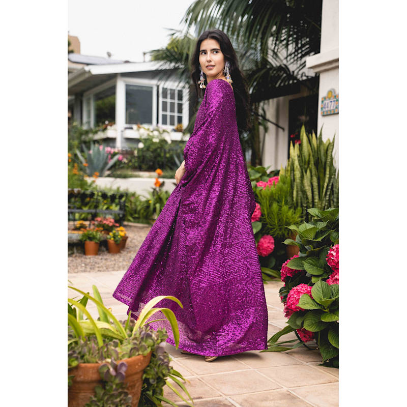 Fuchsia Sequin Caftan Kaftan Dress | Jennafer Grace | Wolf & Badger