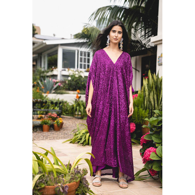 Fuchsia Sequin Caftan Kaftan Dress Jennafer Grace Wolf Badger
