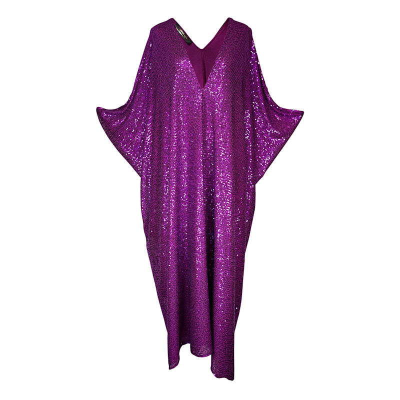Fuchsia Sequin Caftan Kaftan Dress by Jennafer Grace