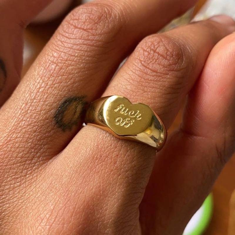 Thumbnail of Fuck Off Heart Ring image
