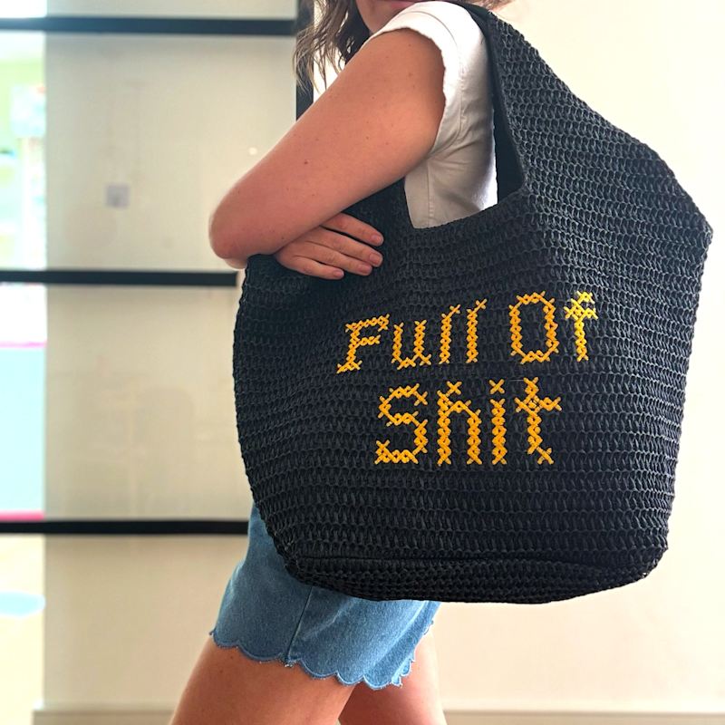 Full Of Shit Yellow Beach Bag | Lilly Loves | Wolf & Badger
