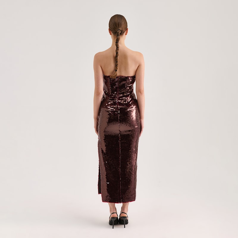 Thumbnail of Full Sequined Strapless Midi Dress image
