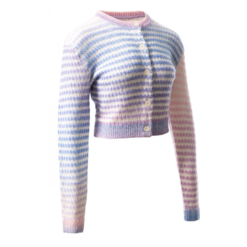 Fully Fashioning | Flynn Lavender Ombre Knit Cardigan | Fully ...