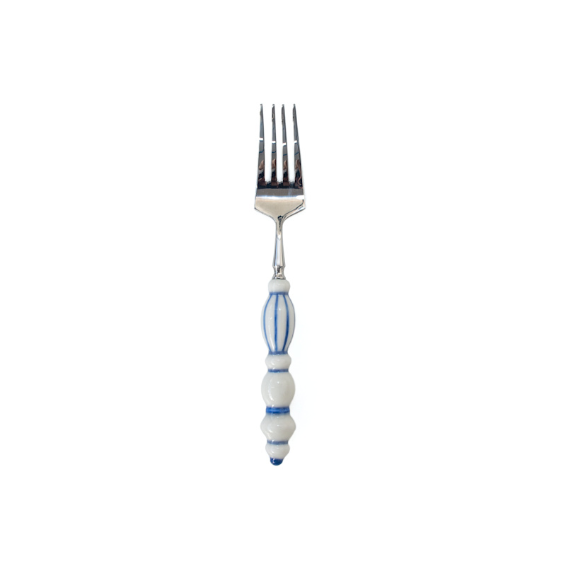 Thumbnail of Fun Dining Handcrafted Ceramic Porcelain Cutlery Full Set Classic Blue image