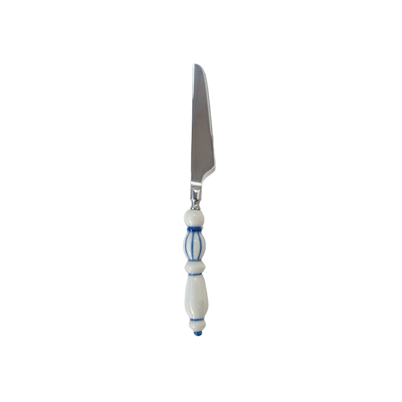 Thumbnail of Fun Dining Handcrafted Ceramic Porcelain Cutlery Full Set Classic Blue image