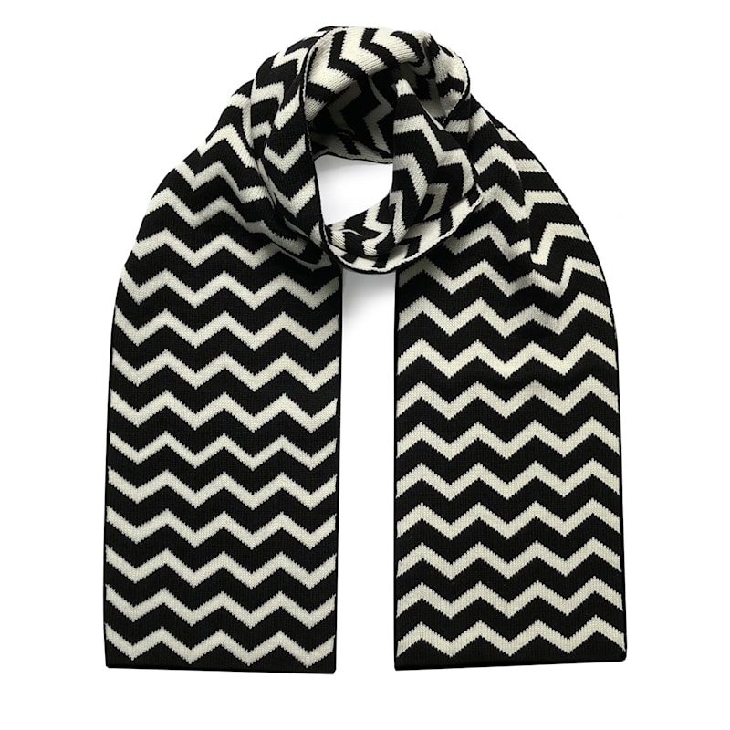 Thumbnail of Chevron Wool & Cashmere Scarf Black image