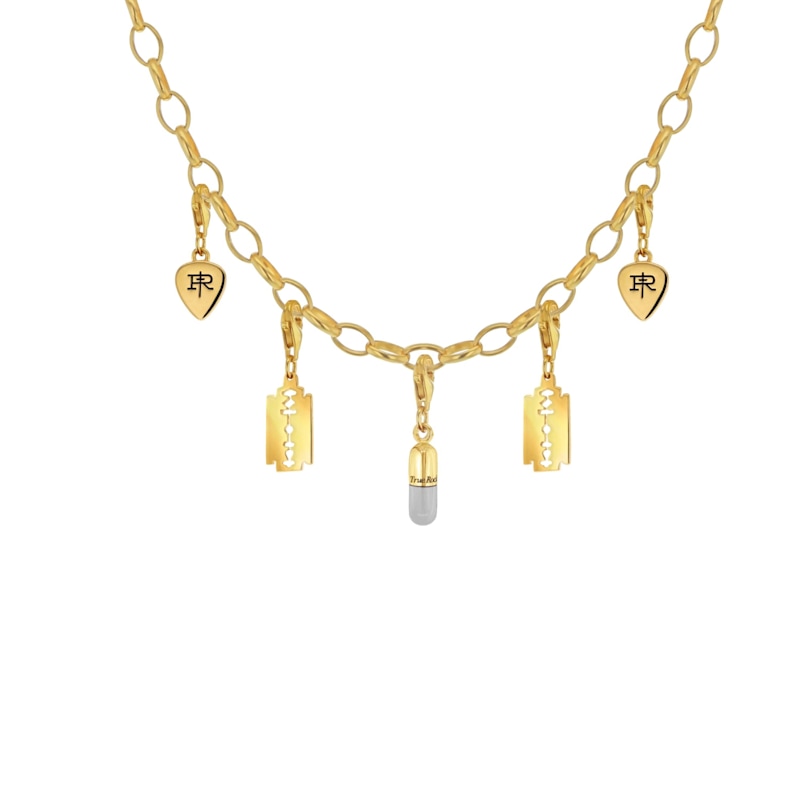 Thumbnail of Belcher Charm Necklace Cast In Sterling Silver & 18Kt Gold Plated image