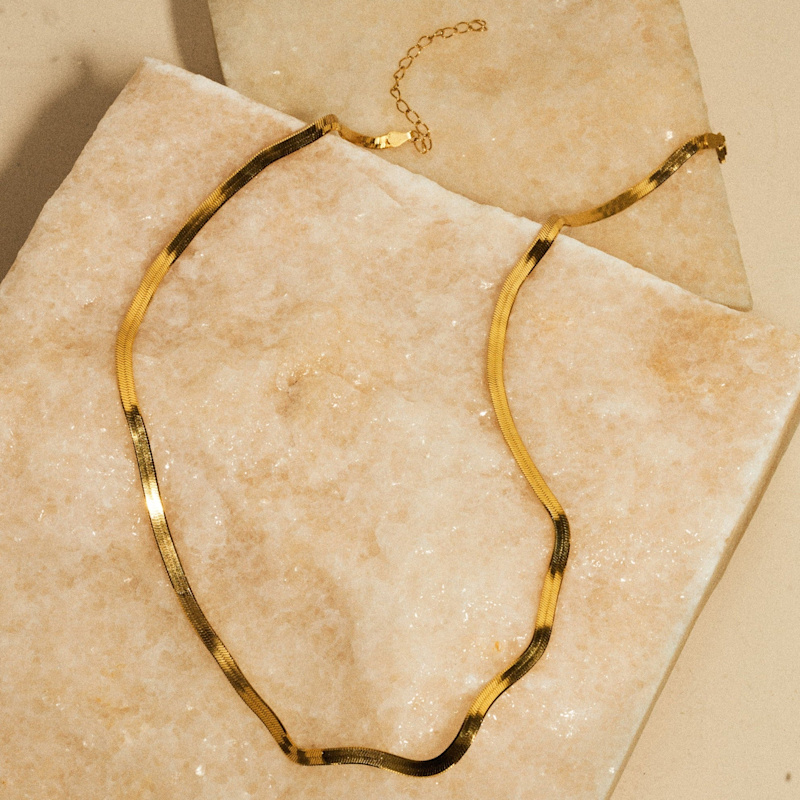 Thumbnail of Addax Herringbone Necklace - 18K Gold Vermeil image