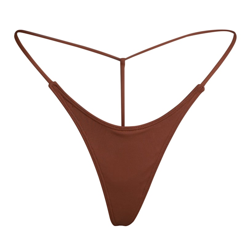 Thumbnail of G Money Thong Bikini Bottom - Skinny Dip Brown image