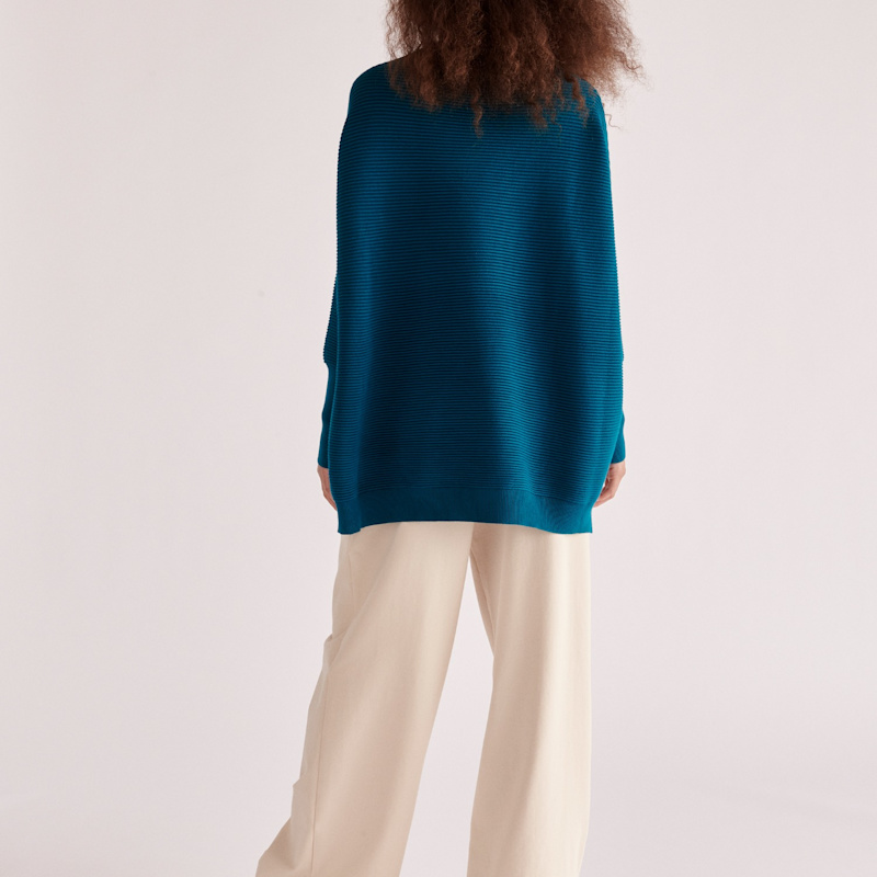 Thumbnail of Paisie Ribbed Jumper In Ocean Blue image