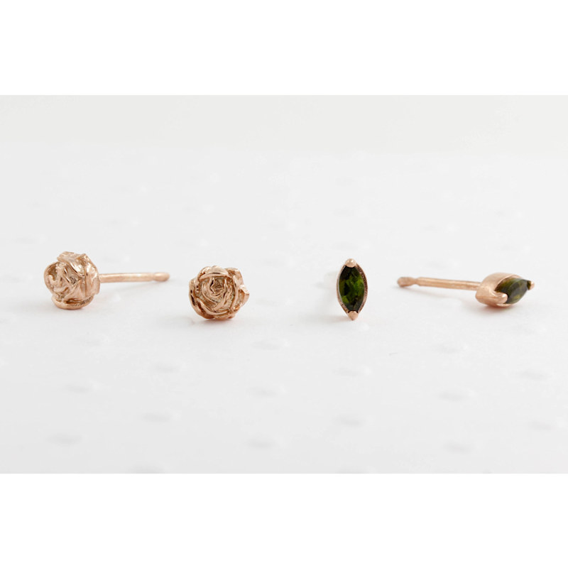 Thumbnail of Tiny Rose Stud Earrings Rose Gold image