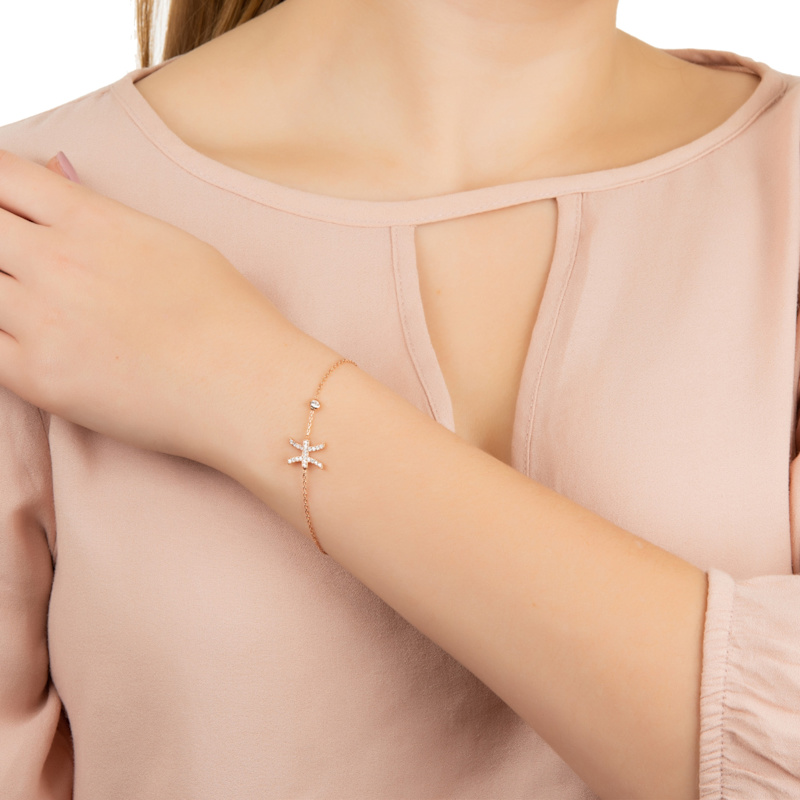 Thumbnail of Zodiac Horoscope Star Sign Bracelet Pisces Rosegold image