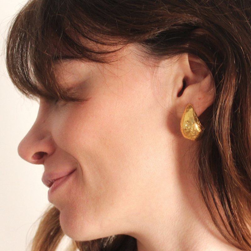 Thumbnail of Gaia Gold Hoop Earrings image
