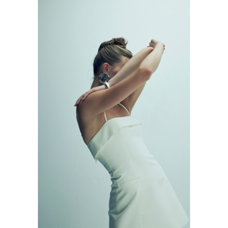 Gaia Mini Dress In Vanilla Ice | NAZLI CEREN | Wolf & Badger