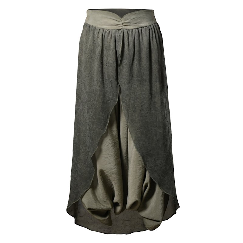 Gaia Salvar Khaki Green - Boho Women Harem Skirt Pants | Zhenabia