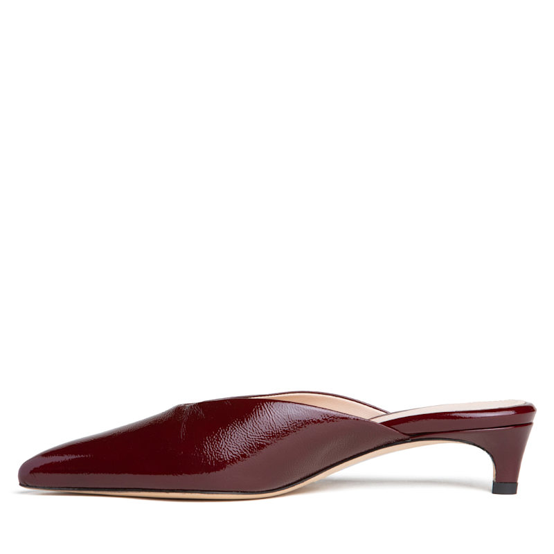 Thumbnail of Gal Burgundy Leather Mule With Low Heel Comfortable For Evening &  Day Wear image