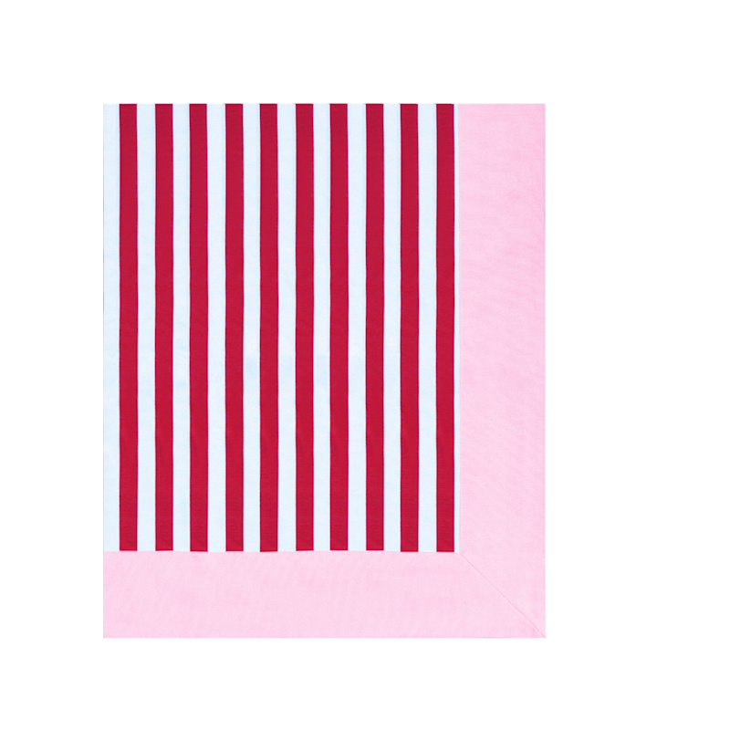 Thumbnail of Gala Stripe Series - Red Striped Tablecloth With Pink Border image