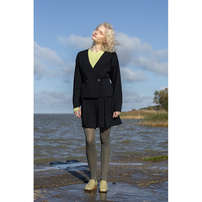 Thumbnail of Galante Knitted 100% Merino Blazer Black image