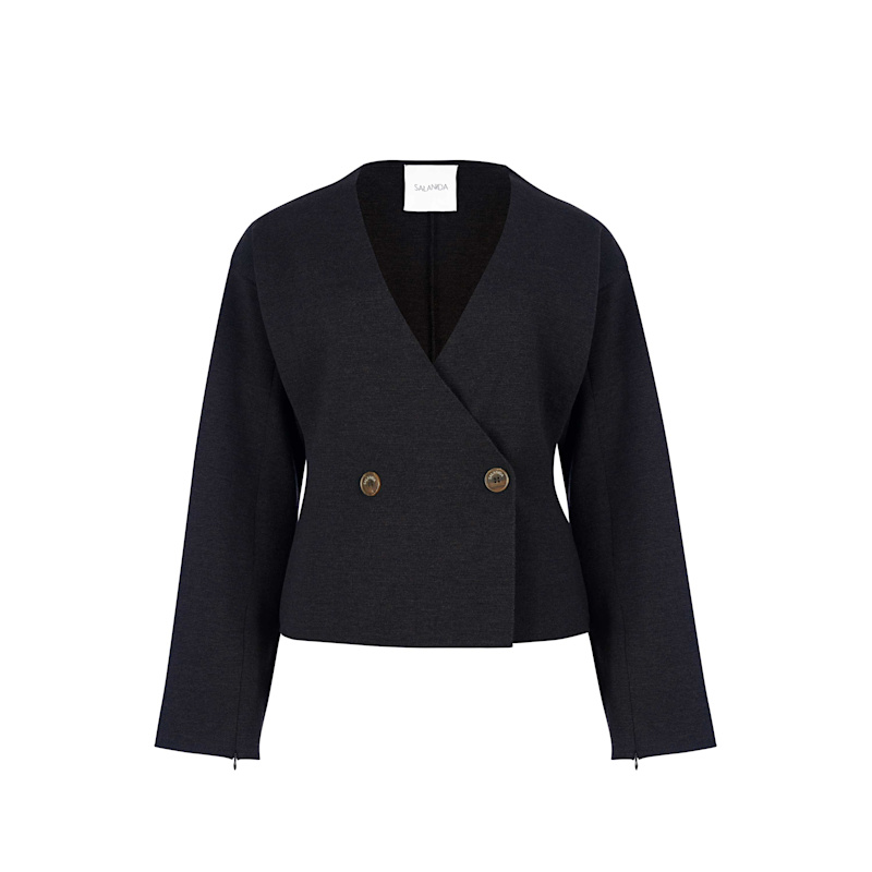 Thumbnail of Galante Knitted 100% Merino Blazer Black image