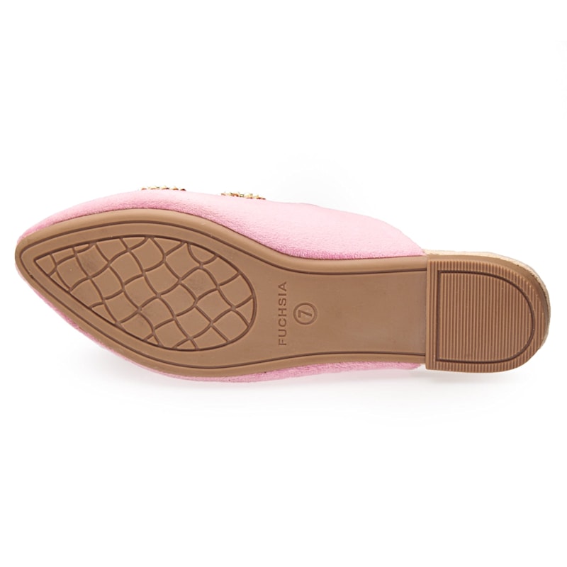 Thumbnail of Galaxy Pastel Pink - Handmade Pearl Embroidered Luxury Velvet Pointed Toe Mules By Fuchsia Shoes image