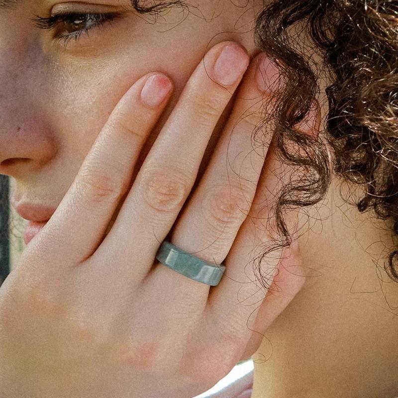 Thumbnail of Gale Cyan Square Jade Ring image