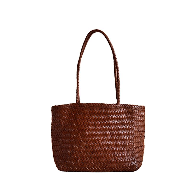 Thumbnail of Garcia Artisan Handwoven Leather Tote In Brown image