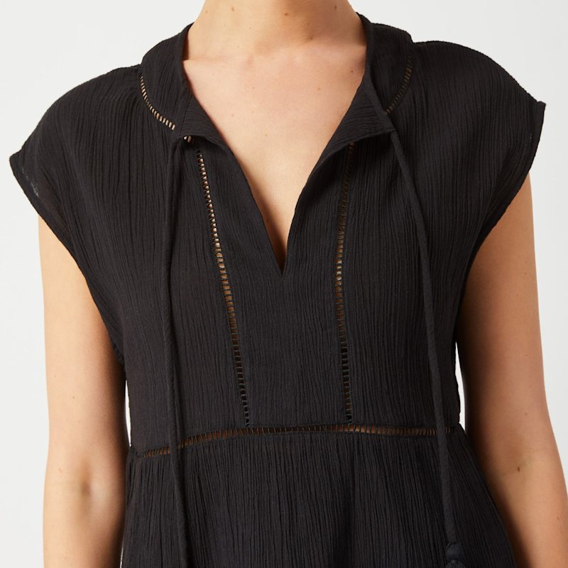 Change Of Scenery Gari Tiered Beach Dress - Black