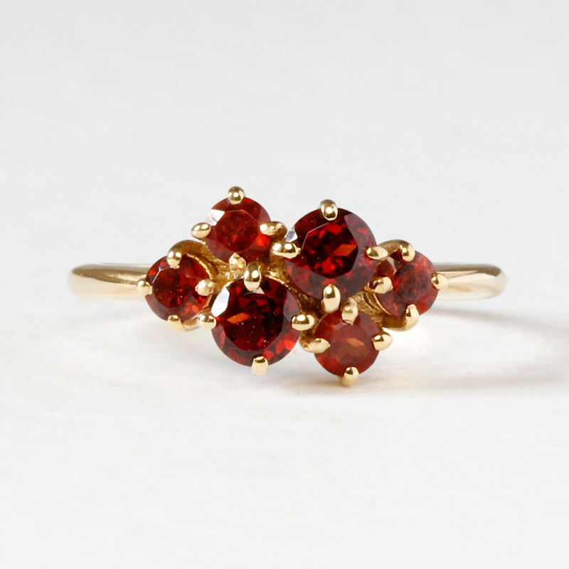 Thumbnail of Garnet Cluster Ring - Gold image
