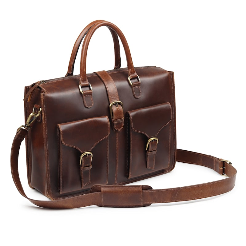 Thumbnail of Garrison - Leather Messenger Laptop Bag image