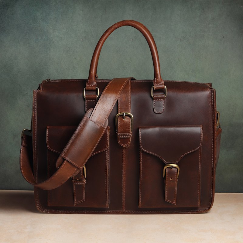 Thumbnail of Garrison - Leather Messenger Laptop Bag image