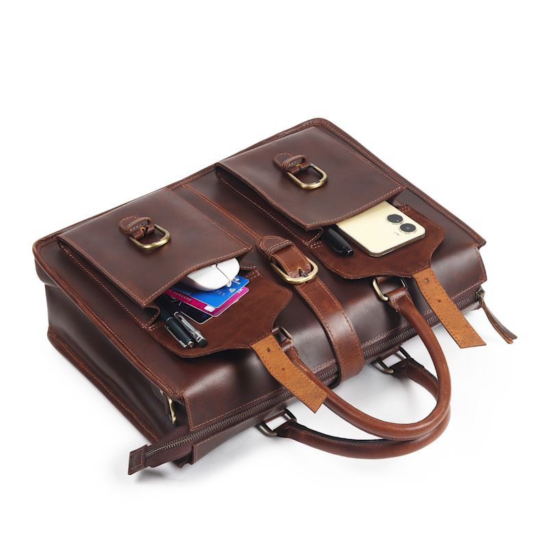 Thumbnail of Garrison - Leather Messenger Laptop Bag image