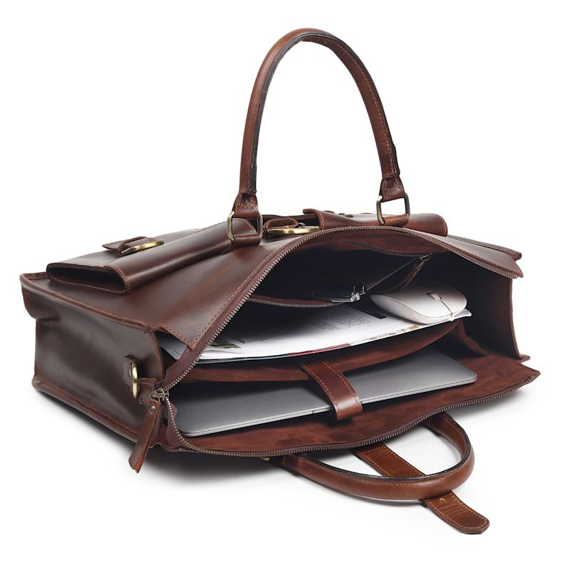 Thumbnail of Garrison - Leather Messenger Laptop Bag image