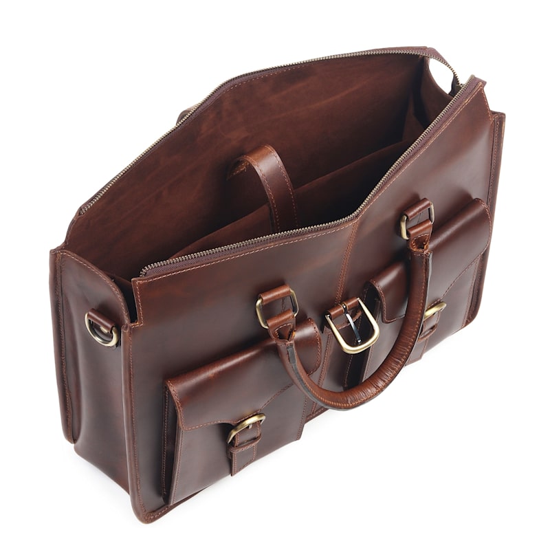 Thumbnail of Garrison - Leather Messenger Laptop Bag image