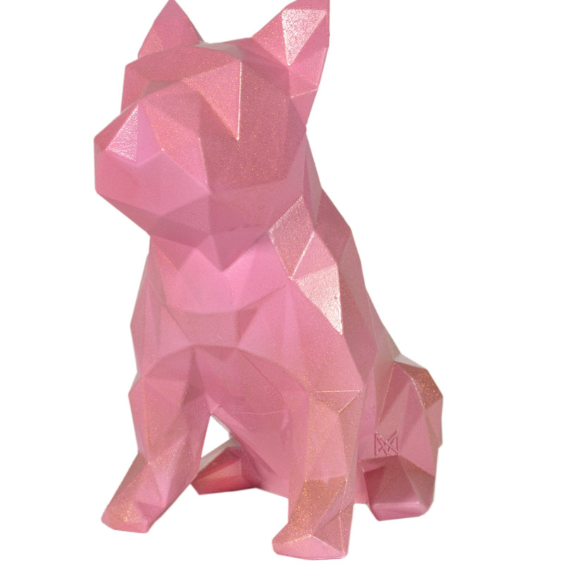 Thumbnail of French Bulldog Geometric Sculpture - Frank In Fondant Pink image